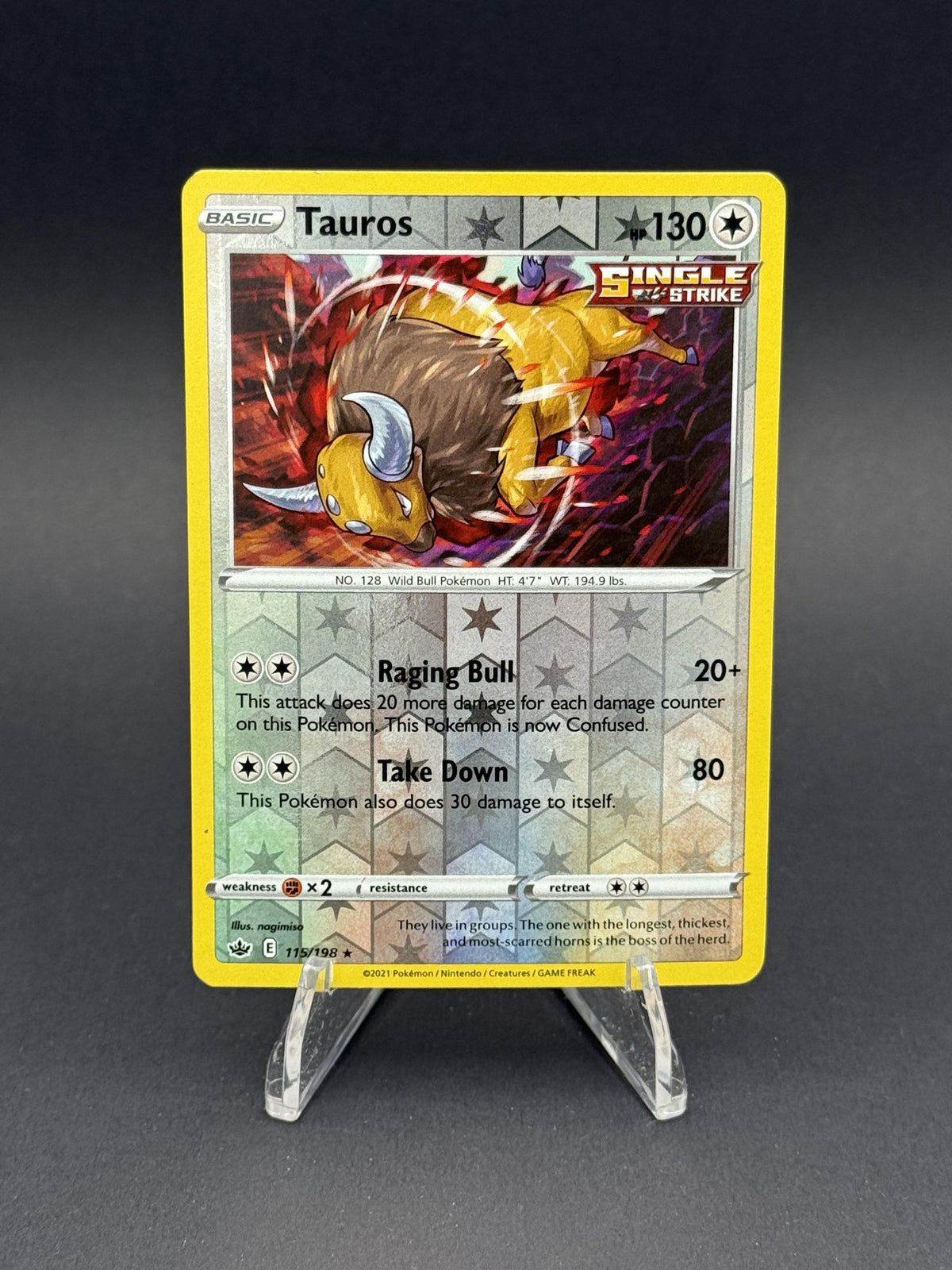 SWSH06: Chilling Reign 115/198 Tauros Reverse Holo Rare
