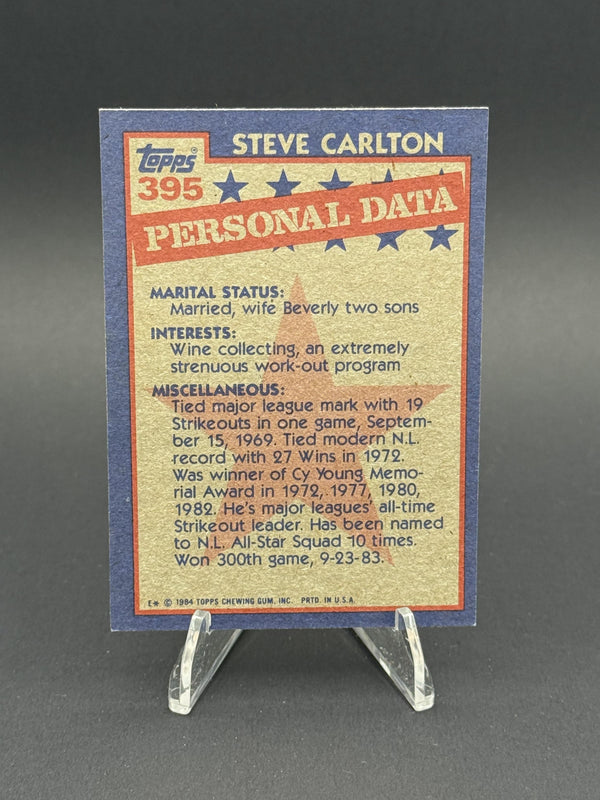 1984 Topps #395 Steve Carlton